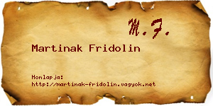 Martinak Fridolin névjegykártya
